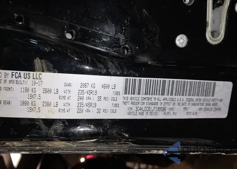 2018 Jeep Compass Limited 4X4 z USA, uszkodzony, nr VIN 3C4NJDCB1JT199586